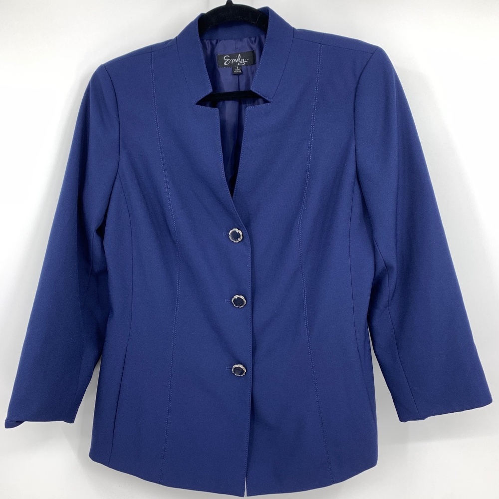 Emily womens 6 jacket blazer‎ blue business casual
